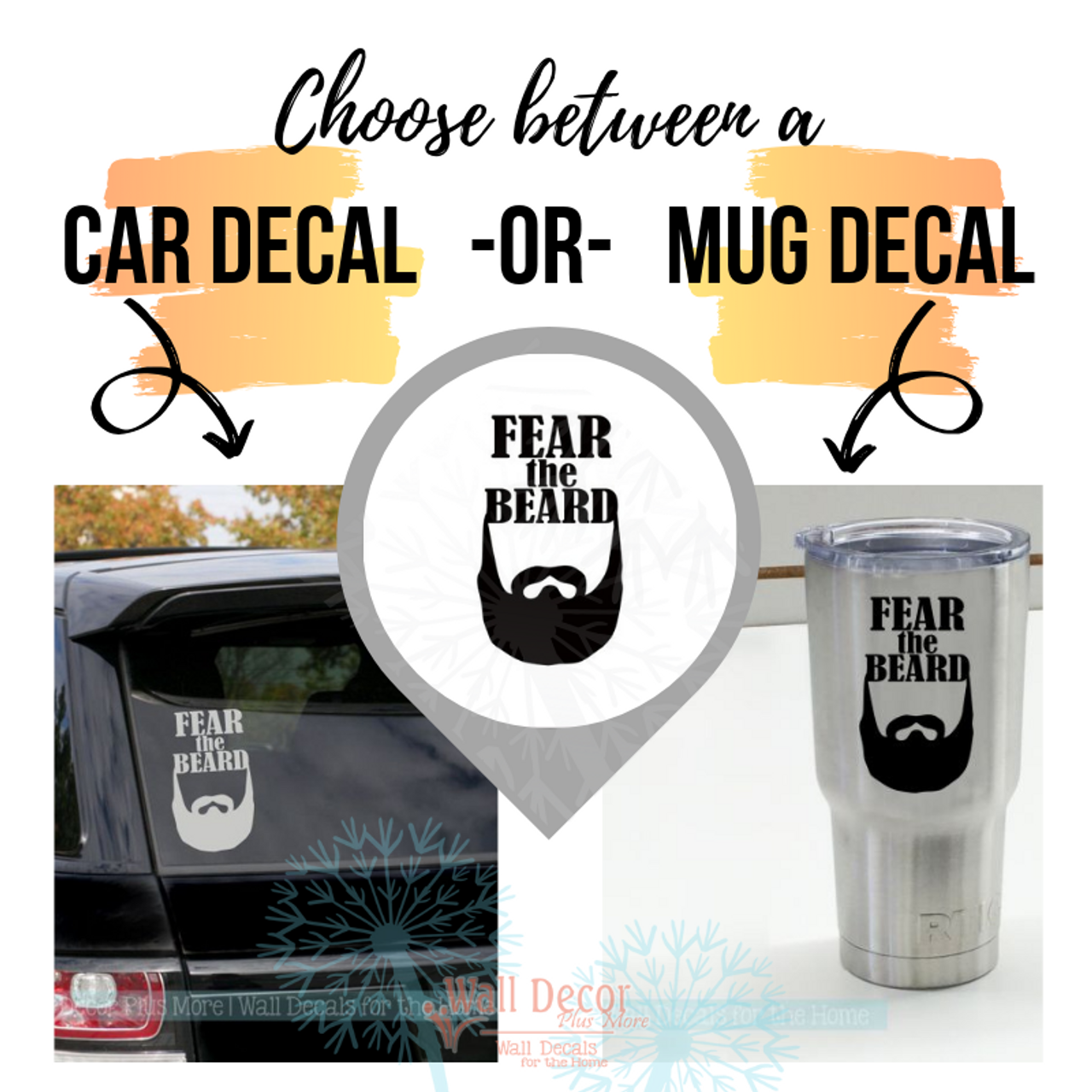 Car Tumbler Decals Fear The Beard Best Dad Gift Fathers Day Mug